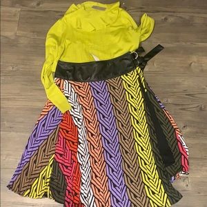 New York & Company pleated wrap skirt